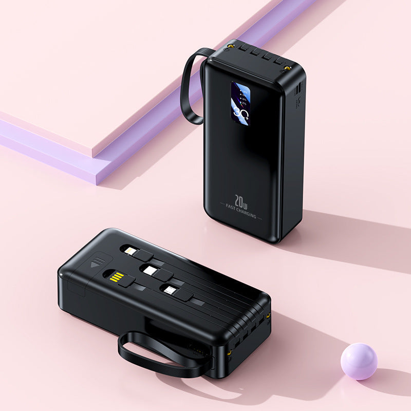 portable fast-charging power bank with integrated charging cables Kalsten