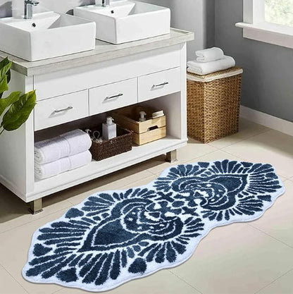 Plush Leaf-Design Bath Mat Acalora