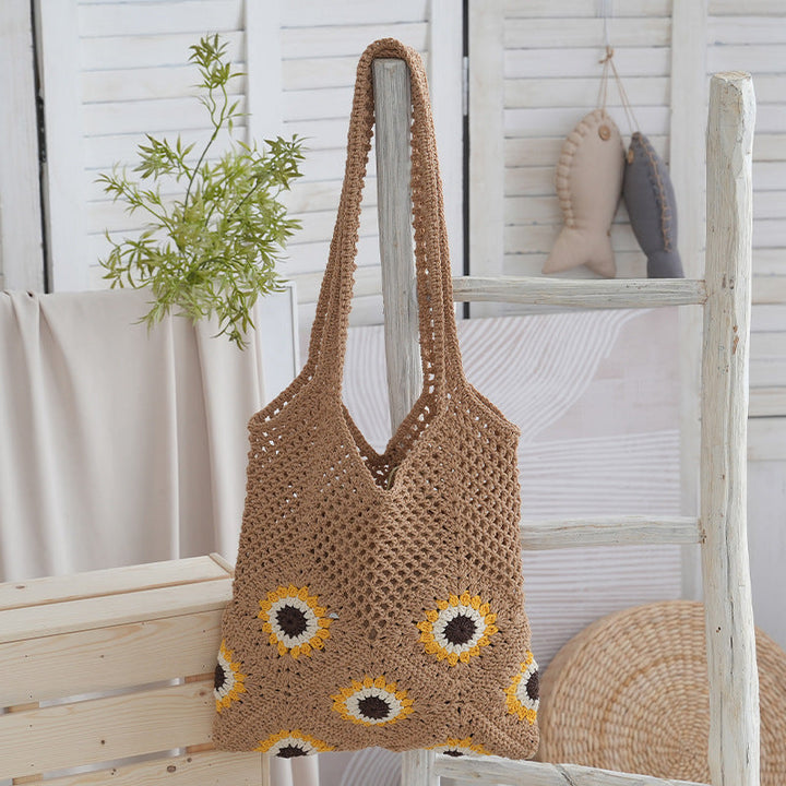 Handcrafted Jute Bag with Colorful Flower Pattern Kalsten