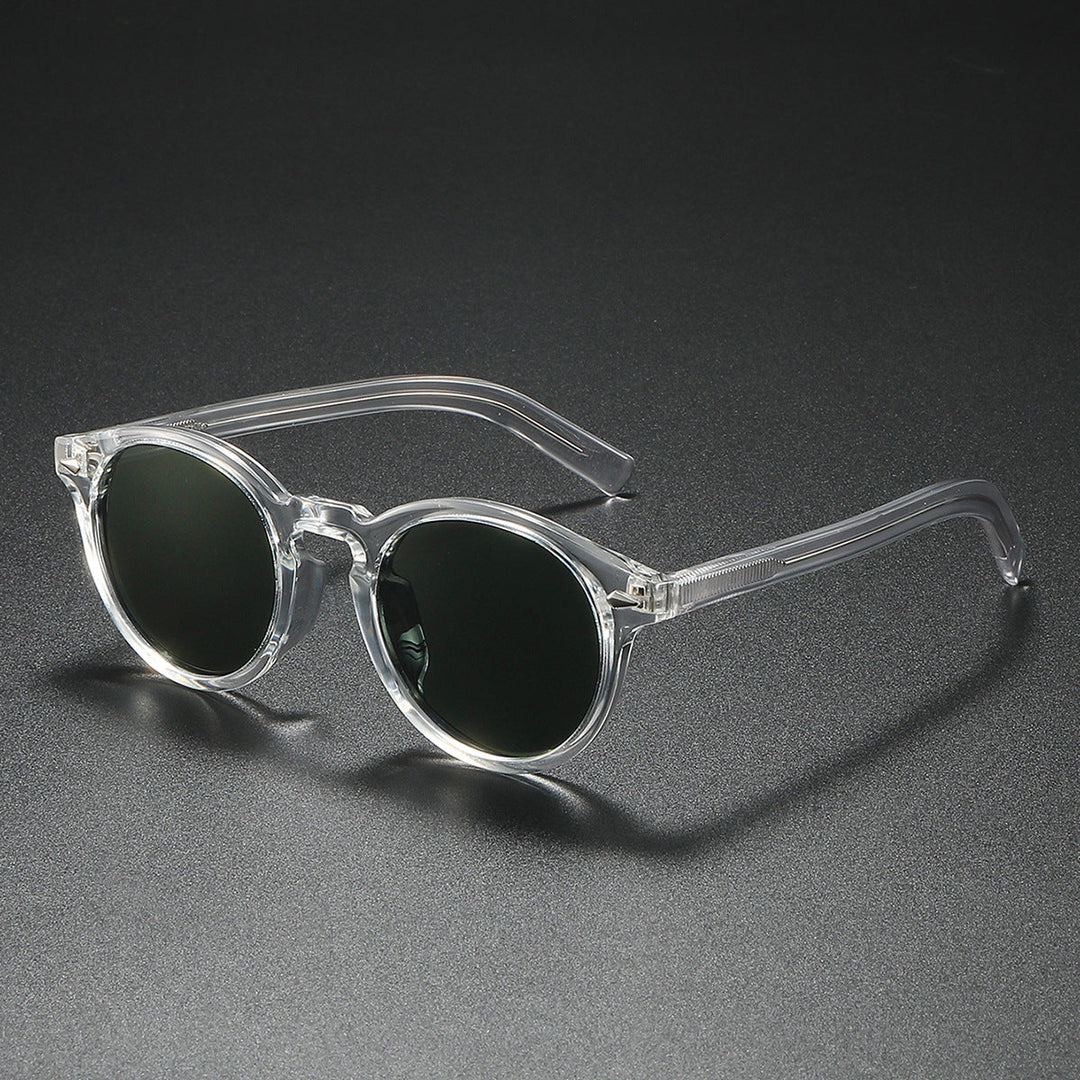 Ladies Round Sunglasses with Transparent Frame and Reflective Lenses Kalsten