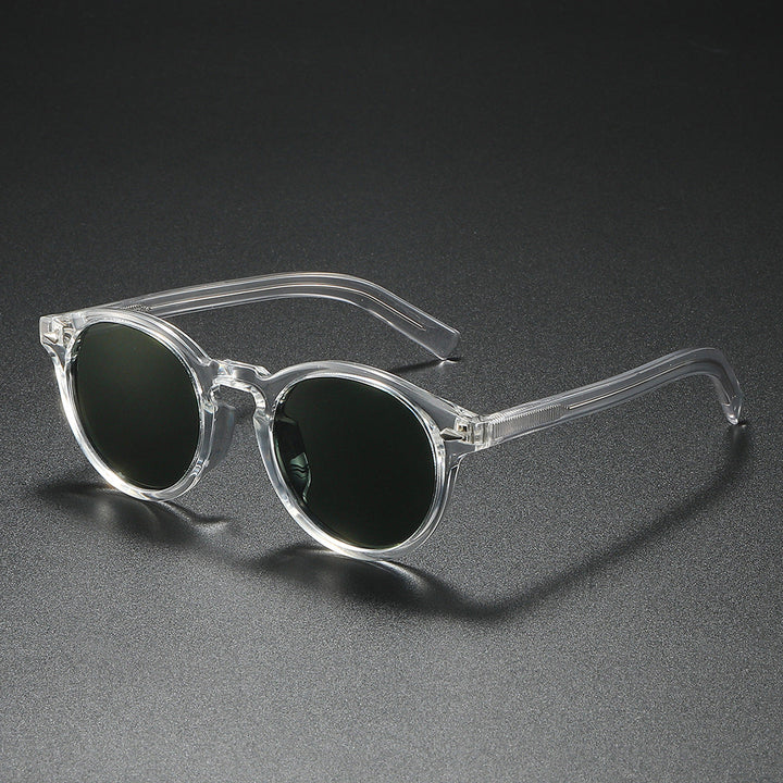 Ladies Round Sunglasses with Transparent Frame and Reflective Lenses Kalsten