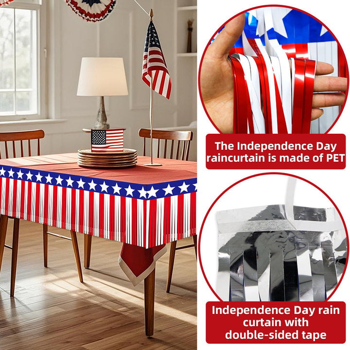 Unisex decorative fringe border made of paper with star banner and elongated hanging strips Kalsten