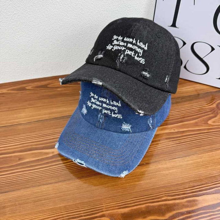 Women's Distressed Denim Statement Cap Kalsten