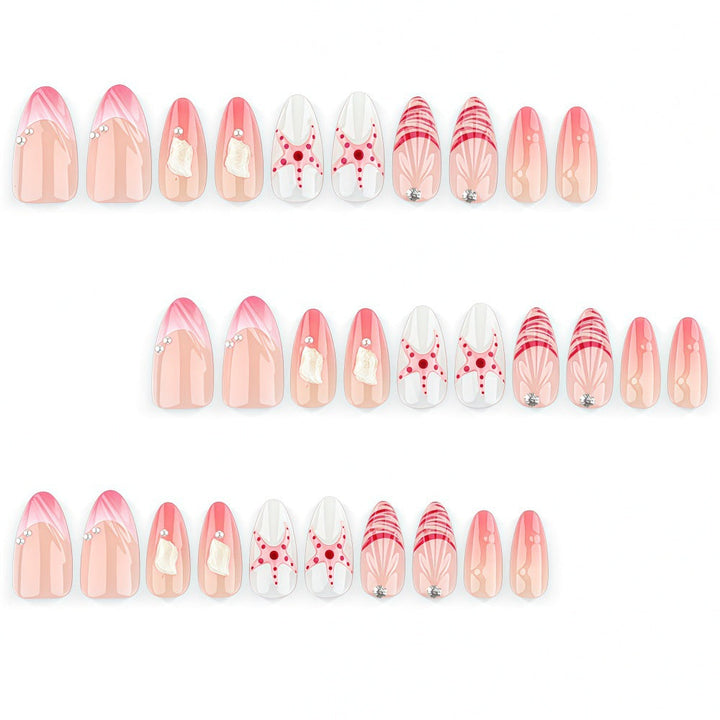 Artificial nails in maritime style with starfish motifs Kalsten