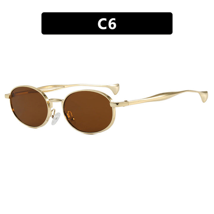 Women's robust round sunglasses with mirrored lenses Kalsten