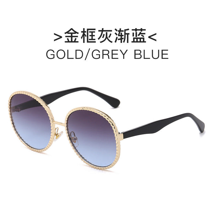 Women elegant oversized sunglasses with woven golden frame Kalsten