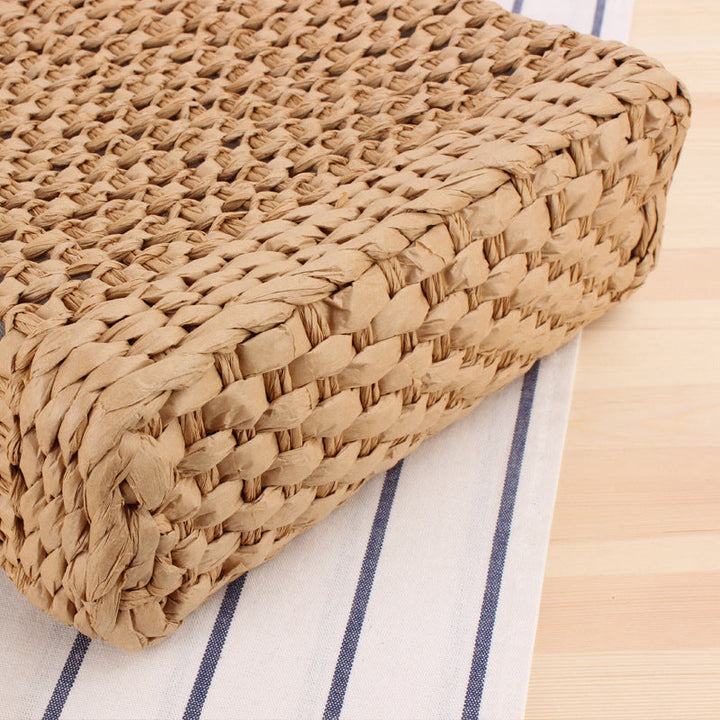 Soft and Stylish Straw Shoulder Bag with Removable Tassel Detail Kalsten