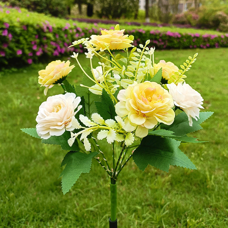 Solar-Powered Realistic Peony Garden Stake With Integrated Warm LED And Weatherproof Base Kalsten