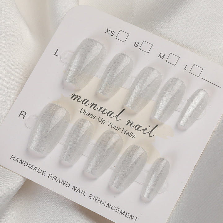 Iridescent Press-On Nail Set with Glitter Finish Kalsten