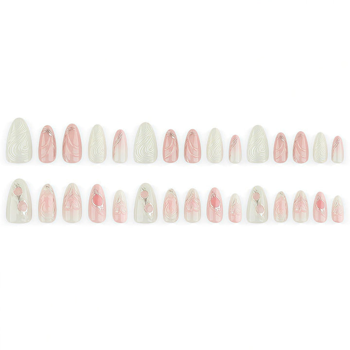Elegant Artificial Nail Set with Romantic Design Kalsten
