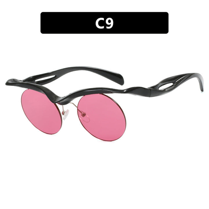 Women's futuristic sunglasses with curved frame and polarized lenses Kalsten