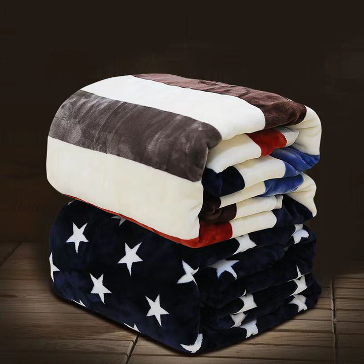 Women Cozy Fleece Blanket with Stars and Moons Kalsten