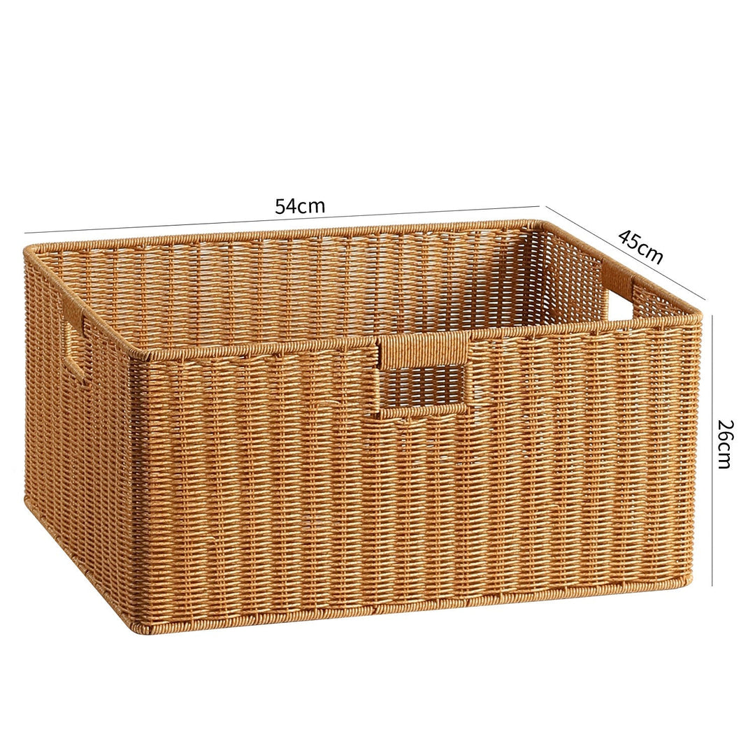 Handwoven Rectangular Storage Basket with Cut-Out Handles Kalsten