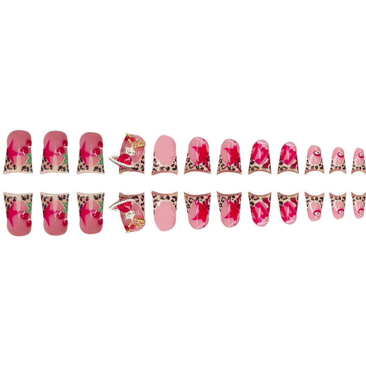 Artistic Leopard Print Press-On Nail Art Acalora