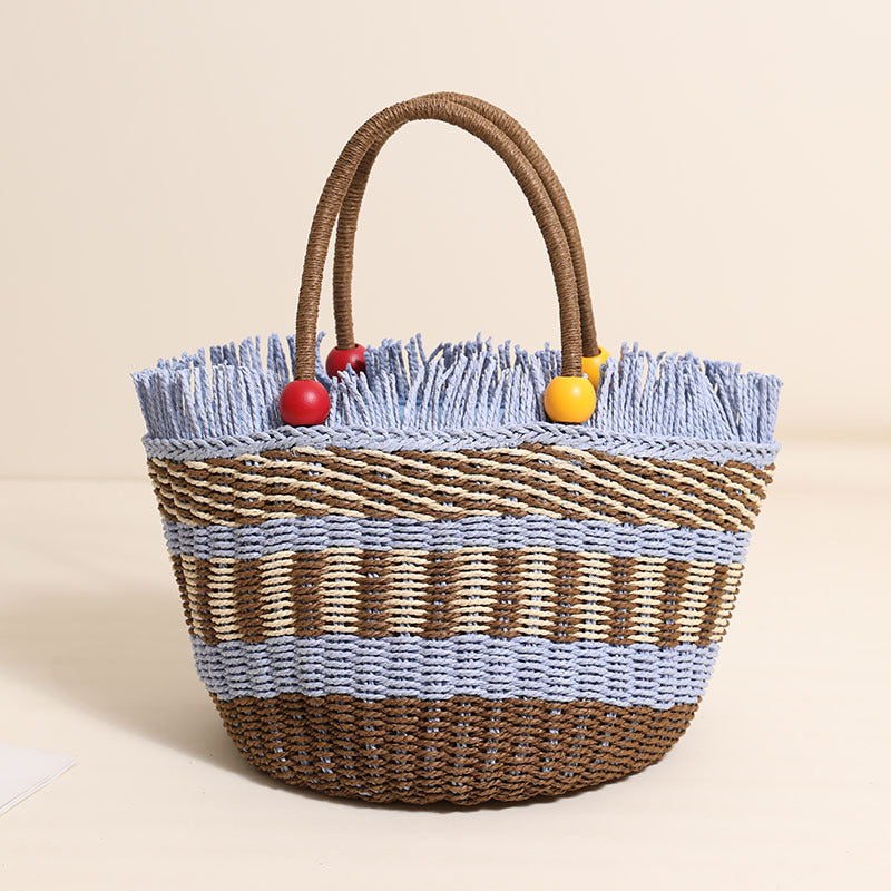 Stylish tote bag with colorful fringes Kalsten