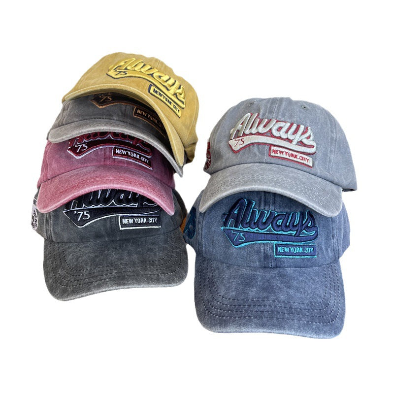 Men's Vintage-Inspired Distressed Cotton Baseball Cap Kalsten