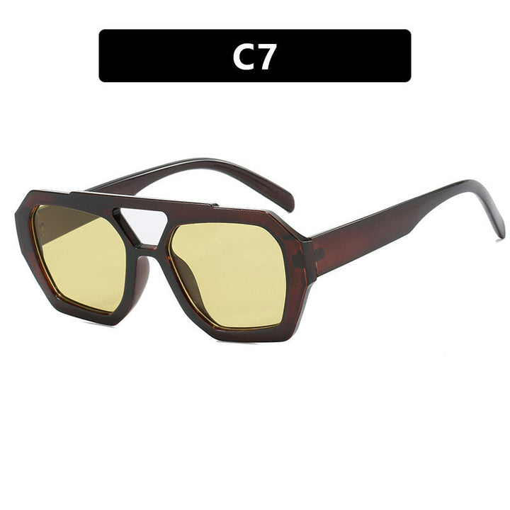 Women's geometric sunglasses made of durable plastic with polarized lenses Kalsten