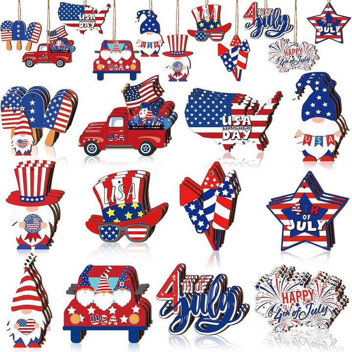 Unisex nan Set patriotic party decorations made of wood and stickers Kalsten