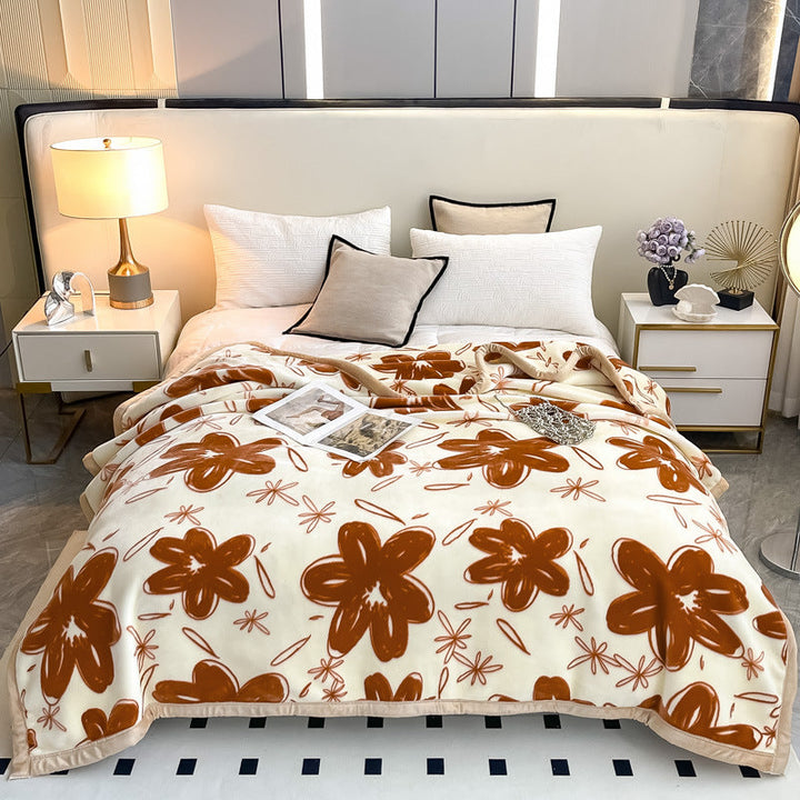 Floral Patterned Fleece Throw Blanket Kalsten