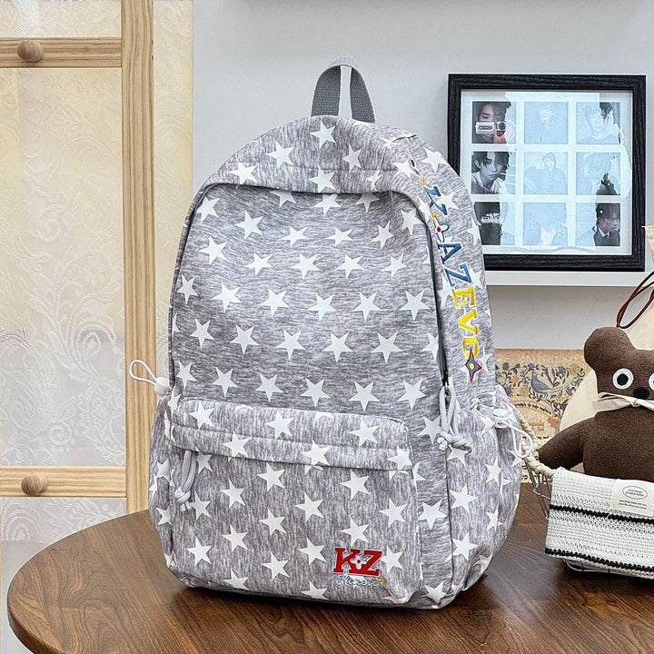 Star-Patterned Travel School Backpack