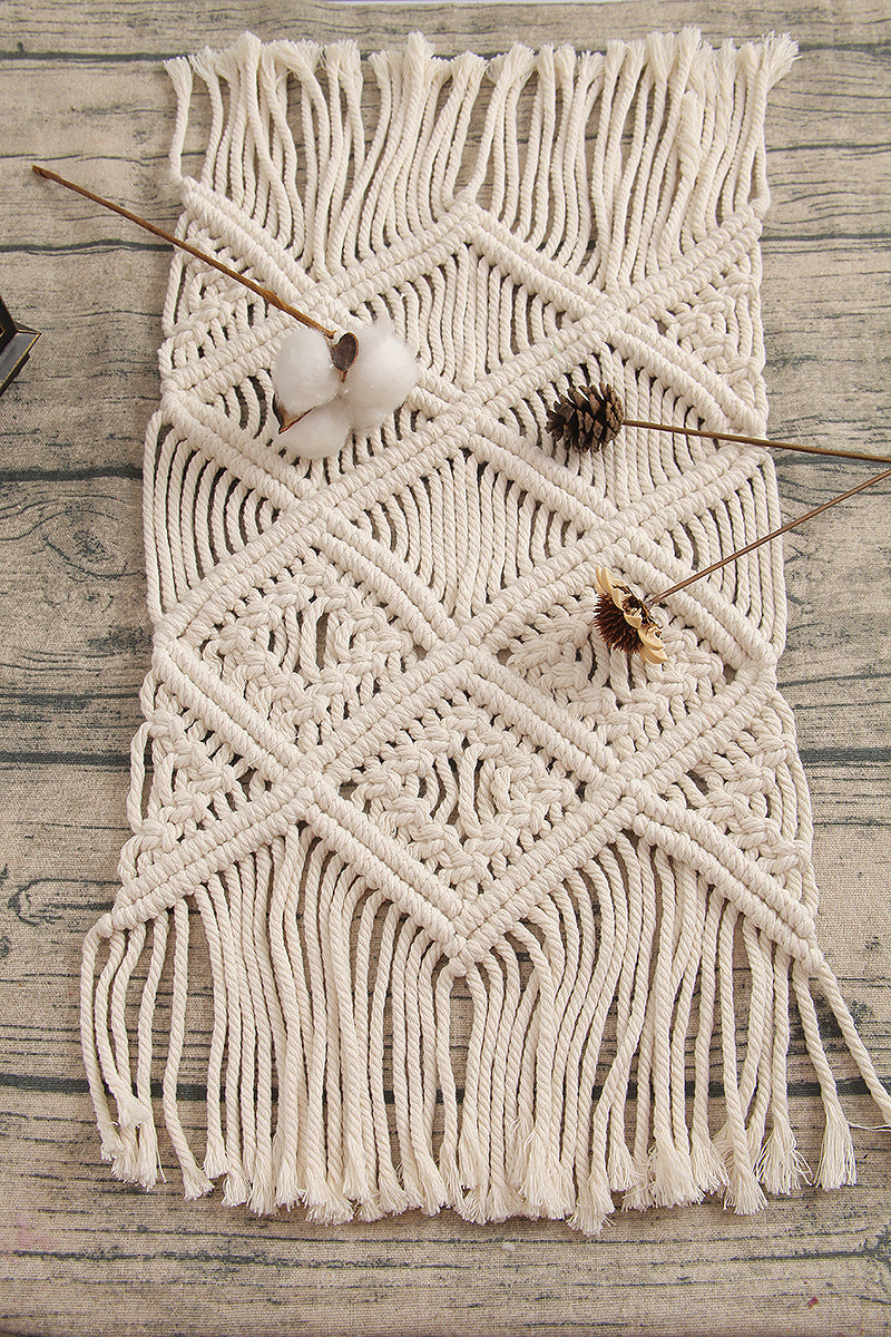 Bohemian Woven Macrame Table Runner Acalora