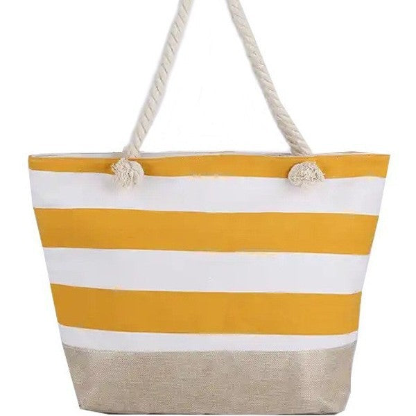 Beach bag with maritime stripes and sturdy rope handles Kalsten