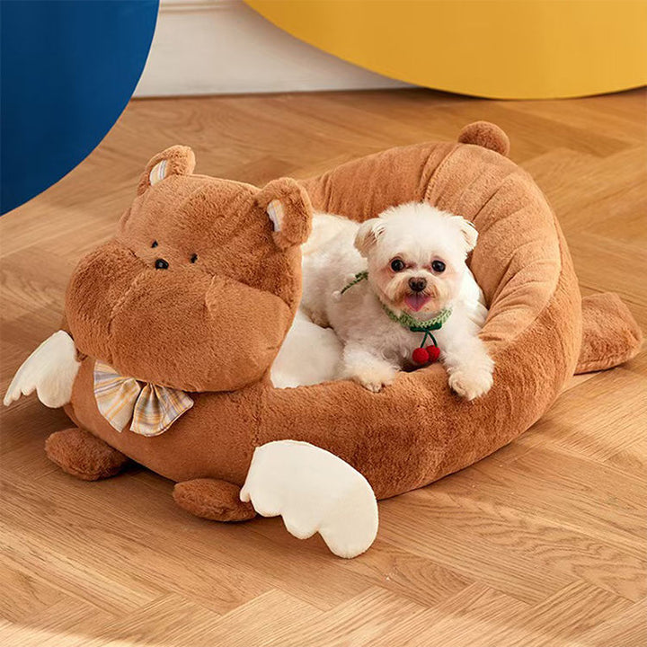 Plush Animal-Themed  Lounge Bed  Dog Bed