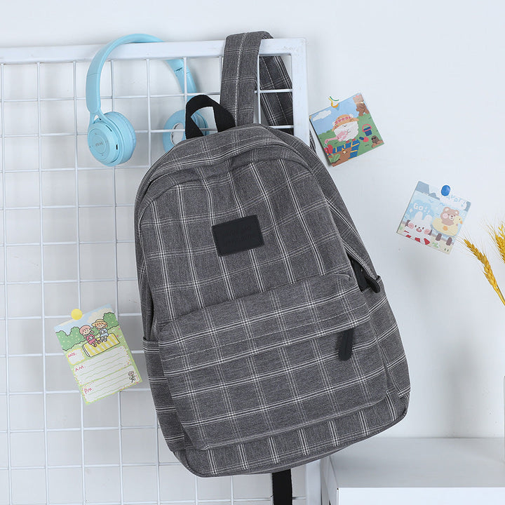 Classic Plaid Pattern School Backpack Kalsten