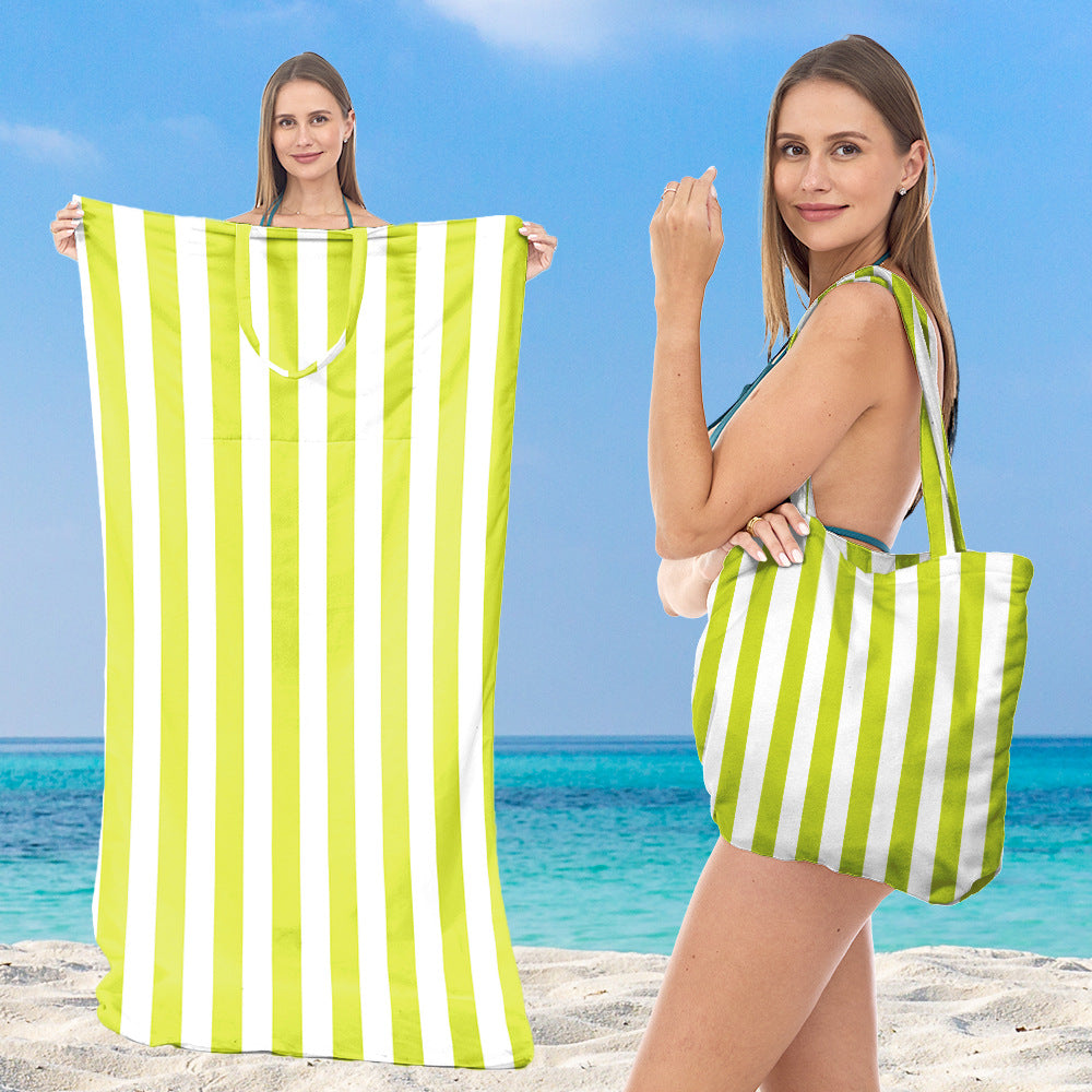 large practical beach towel with integrated carrying bag Kalsten