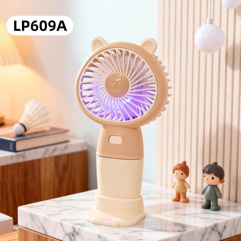 Unisex nan compact rechargeable handheld fan with USB charging function and removable stand Kalsten
