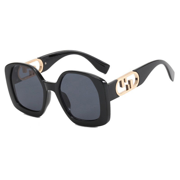 Women oversized sunglasses with extravagant geometric frame and elegant accents Kalsten