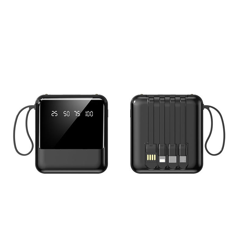 Portable power bank with LED status indicator and integrated cable system Kalsten