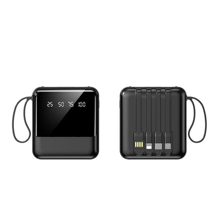 Portable power bank with LED status indicator and integrated cable system Kalsten