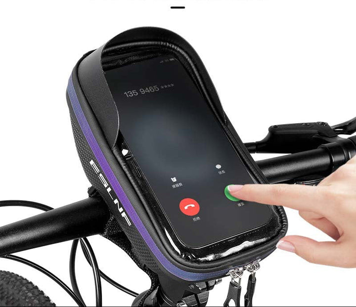 hard shell waterproof handlebar phone bag with touchscreen mount Kalsten