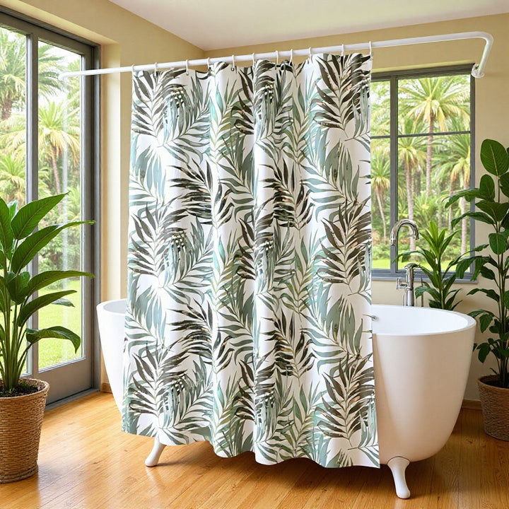 Tropical Leaf Design Shower Curtain Kalsten
