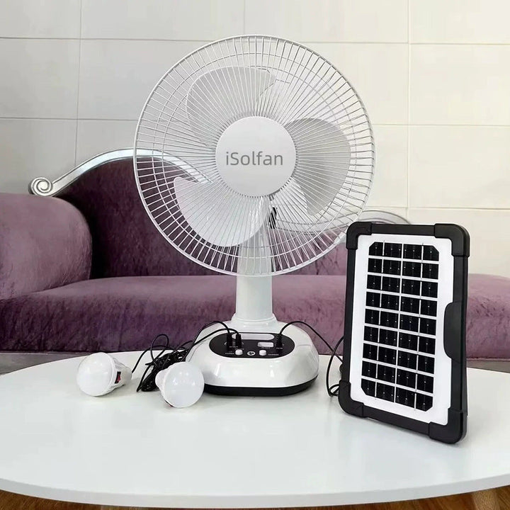 Ladies Solar-Powered Table Fan with LED Lighting Kalsten