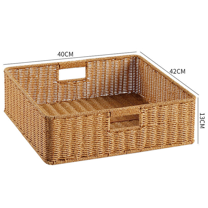 Handwoven Storage Basket with Cutout Handles Kalsten