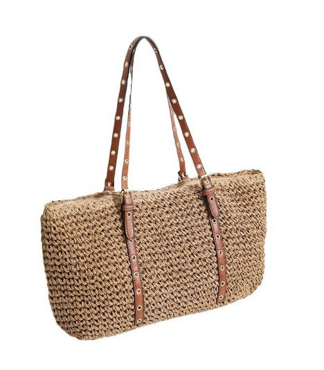 Elegant basket bag with sturdy leather handles Kalsten