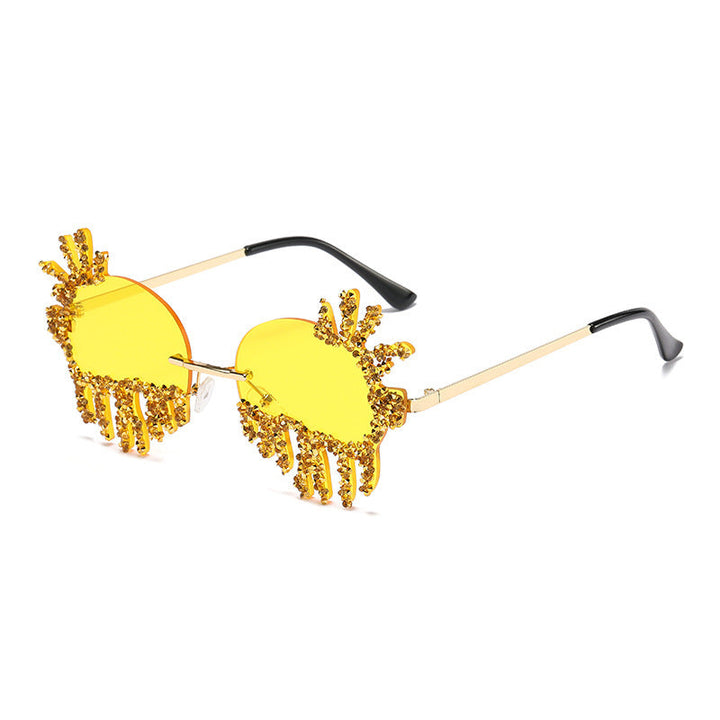 Women Extravagant Sunglasses with Sparkling Rhinestone Decorations Kalsten