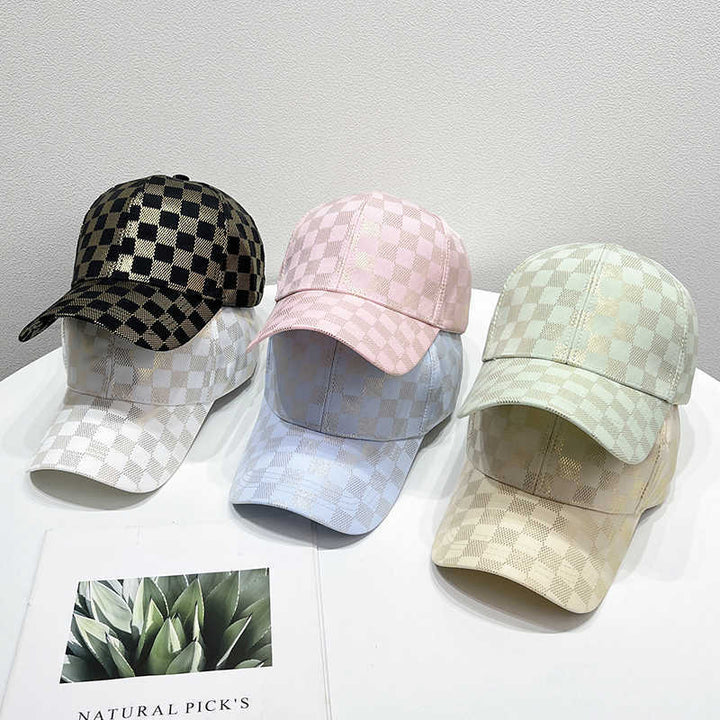 Women's Stylish Checkered Pattern Baseball Cap Kalsten