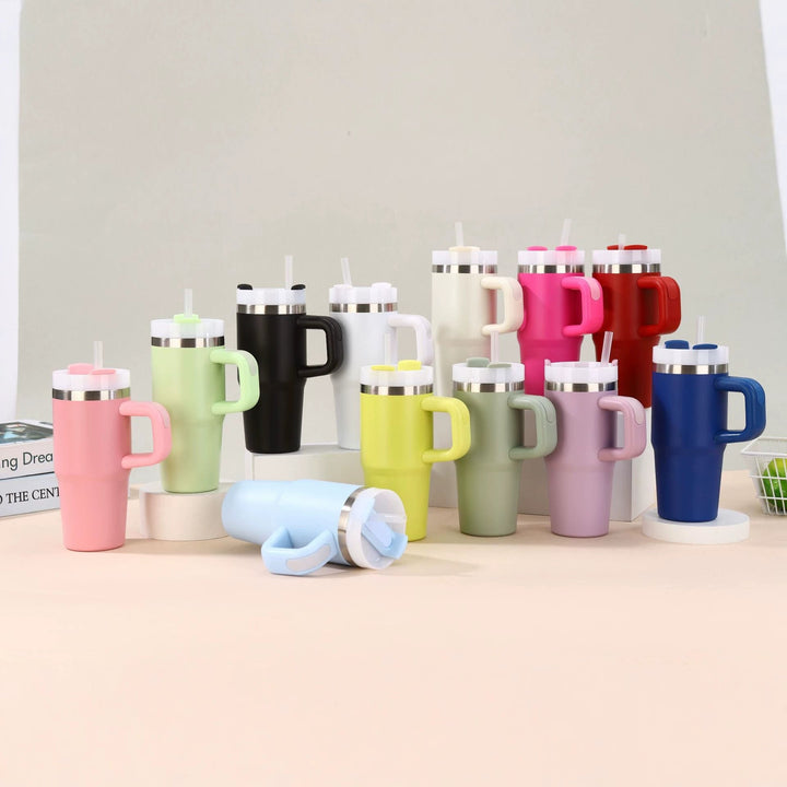 Unisex noble insulated cup with practical straw Kalsten
