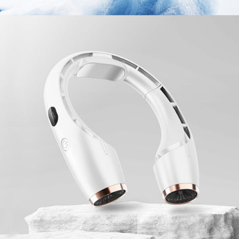 Cooling wearable dual-turbine neck fan with adjustable-angle air outlets and LED battery display Kalsten