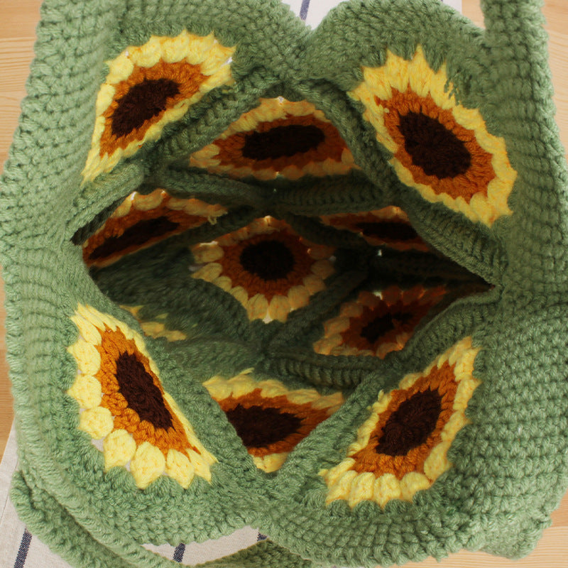 Creative crochet handbag with unique sunflower pattern Kalsten