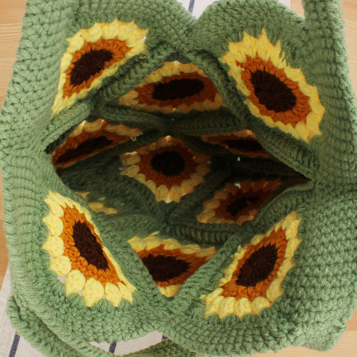 Creative crochet handbag with unique sunflower pattern Kalsten
