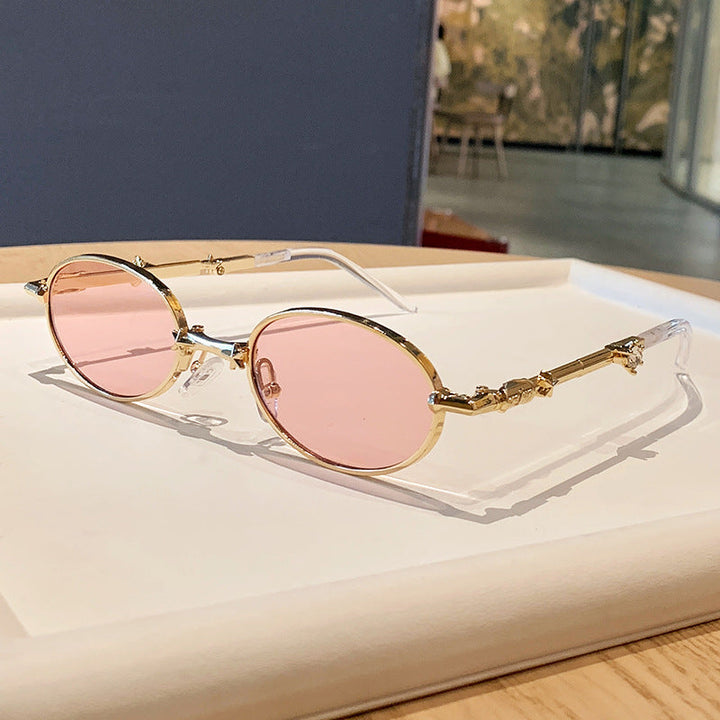 Women's fashionable glasses with elegant metal frame and lightly tinted lenses Kalsten