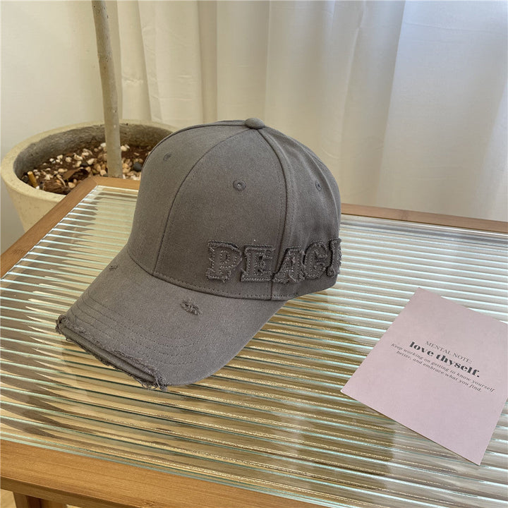Women's Distressed Graphic Peace Baseball Cap Kalsten