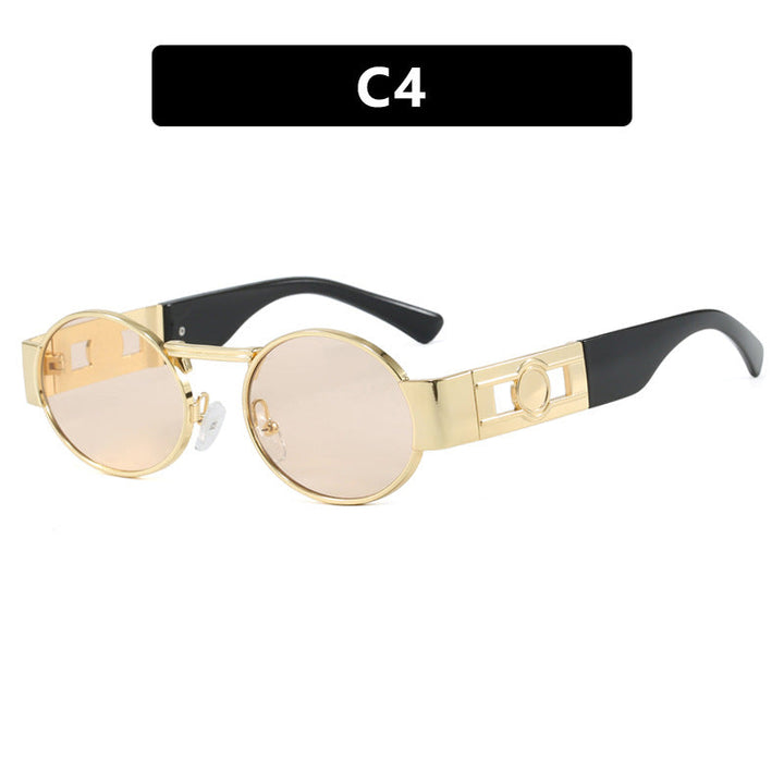 Ladies round sunglasses with fashionable metal frame and UV protection Kalsten