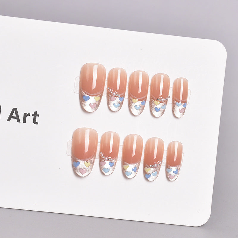 Glamorous Heart-Themed Press-On Nail Set Kalsten