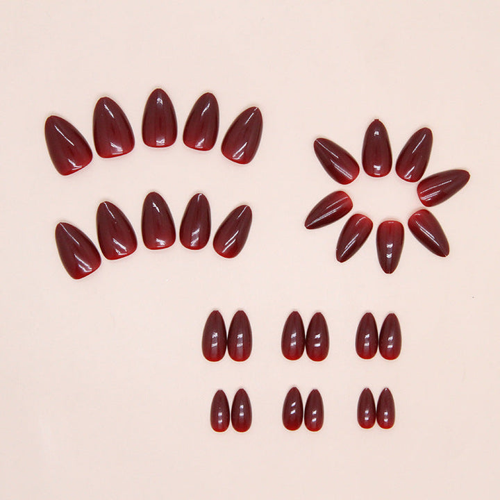 Elegant Glossy Almond Press-On Nail Tips Kalsten