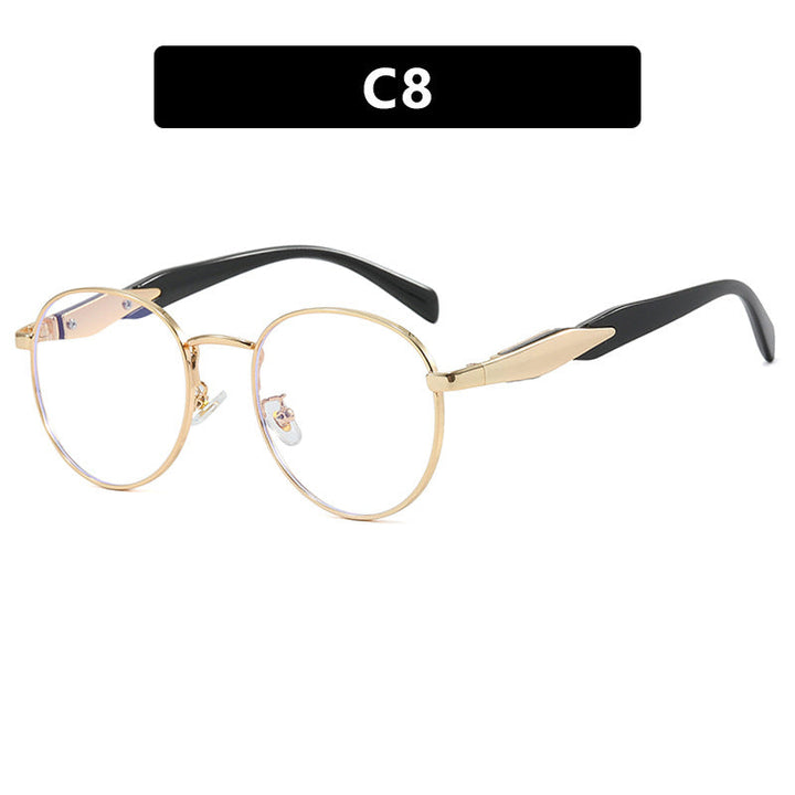 Women's round sunglasses with elegant golden frame and UV protection Kalsten